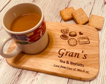 Personalised tea and biscuit board, Coffee and cake board, Treat board