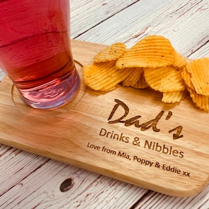 Personalised Drinks and snacks board, tea and biscuit board, Coffee and cake board makes a lovely gift for any occasion. image 1