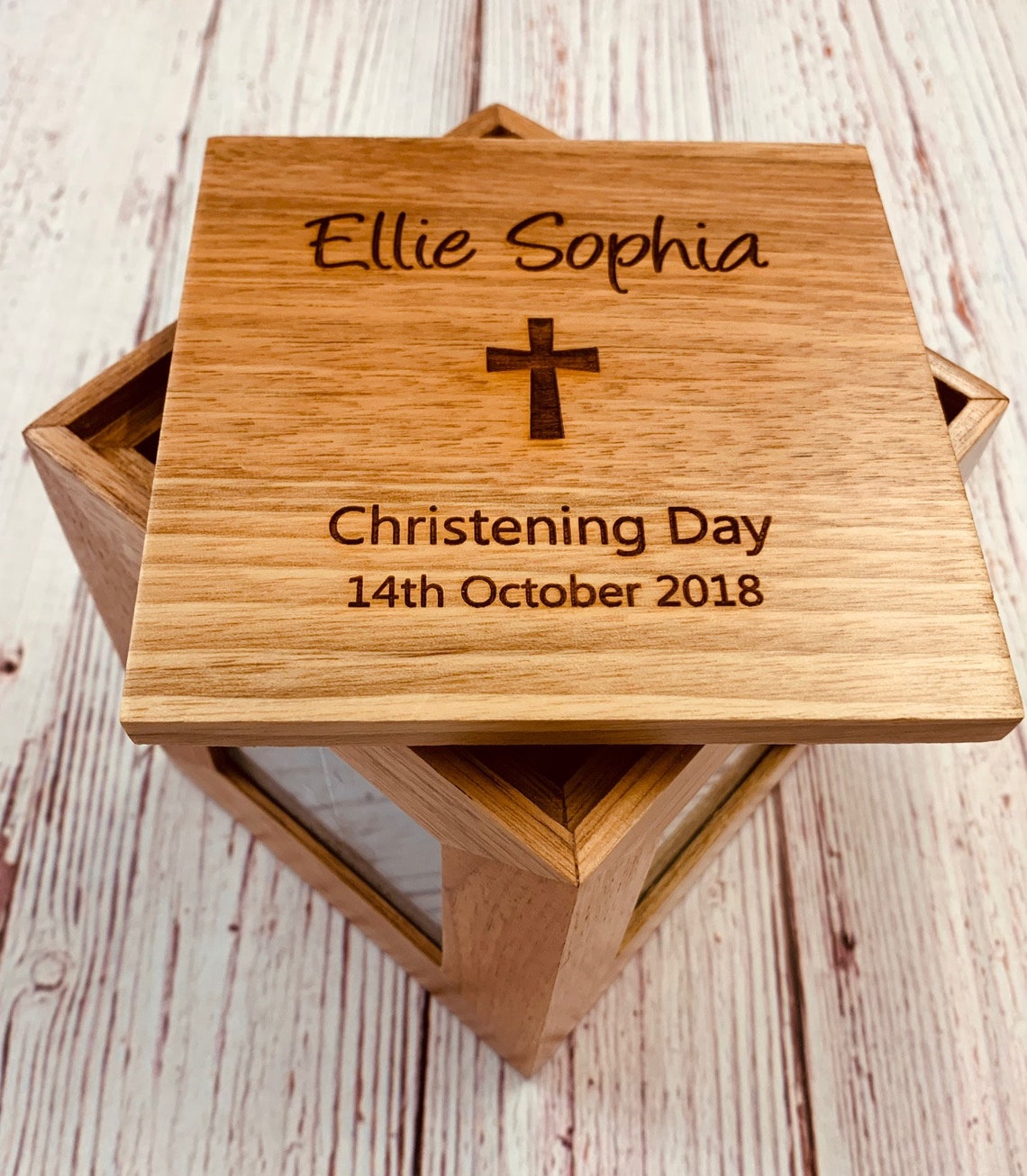 personalised wooden photo cube