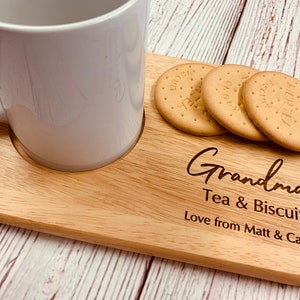 Personalised Drinks and snacks board, tea and biscuit board, Coffee and cake board makes a lovely gift for any occasion. image 5