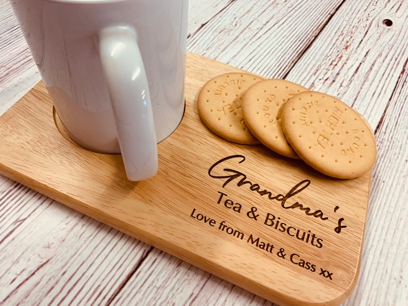 Personalised Drinks and snacks board, tea and biscuit board, Coffee and cake board makes a lovely gift for any occasion. image 6