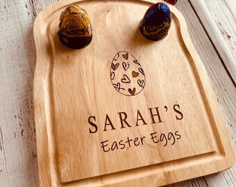 Personalised dippy egg board with Easter egg design is the perfect gift idea and making breakfast fun.  Ideal gift for any occasion.