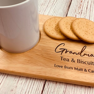 Personalised Drinks and snacks board, tea and biscuit board, Coffee and cake board makes a lovely gift for any occasion. image 2
