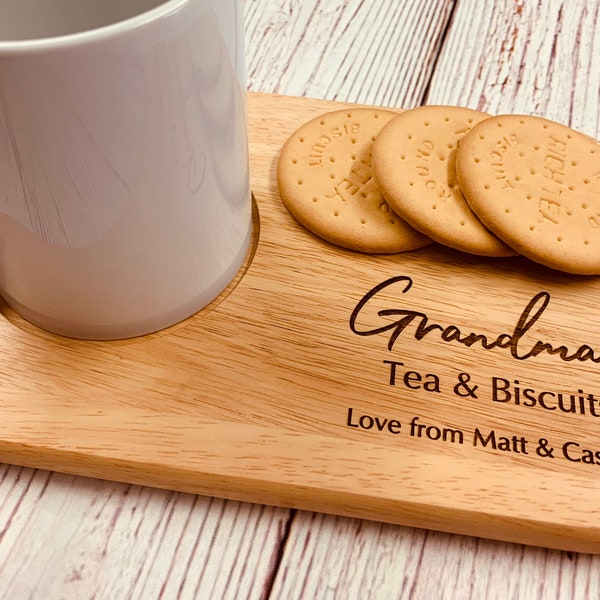 Personalised tea and biscuit board, Coffee and cake board, Treat board