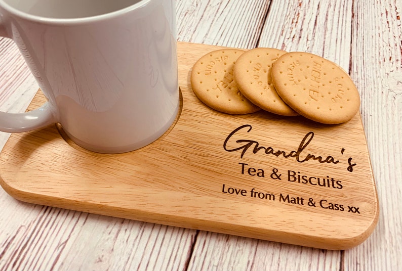 Personalised Drinks and snacks board, tea and biscuit board, Coffee and cake board makes a lovely gift for any occasion. image 2