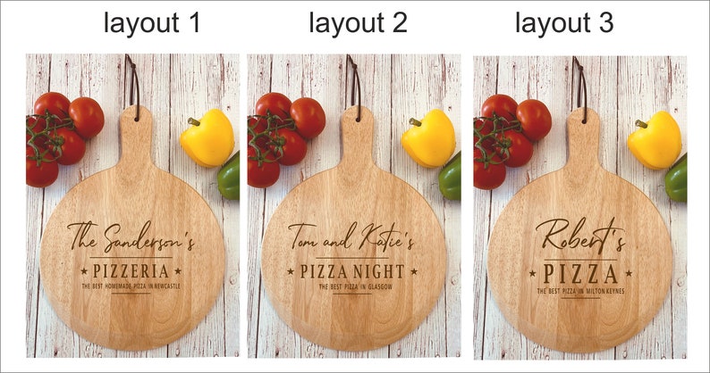 Personalised 12 Pizza Paddle 30cm. 3 designs to choose from. Custom Pizza Board, Pizza Plate. Ideal gift for any occasion. image 4