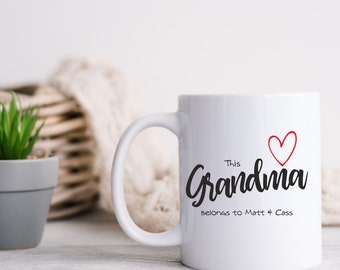 This Mummy Daddy Grandma Grandad Auntie Uncle Nanny Gran belongs to mug.  11oz ceramic mug.  Ideal gift for any occasion