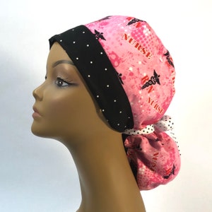 Sewing Pattern & VIDEO TUTORIAL for Reversible Ponytail Scrub Cap for ...