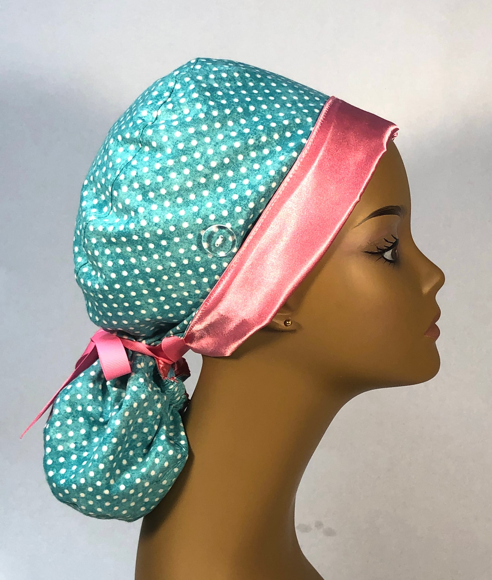 Pattern for Satinlined ponytail scrub cap for big or LONG Etsy