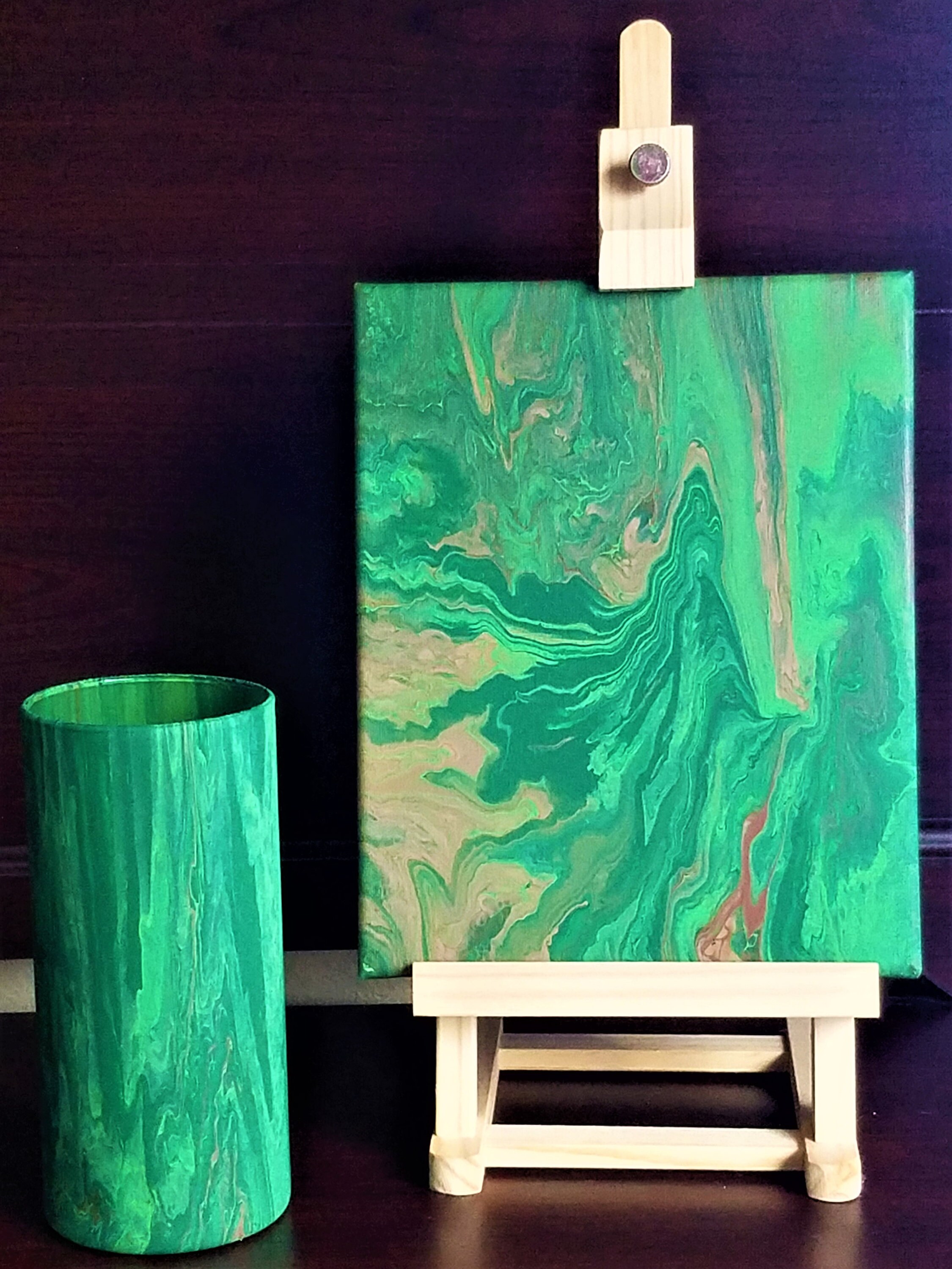 Hand Painted Vases Acrylic Pour Paint Glass Vase Decorative Etsy UK