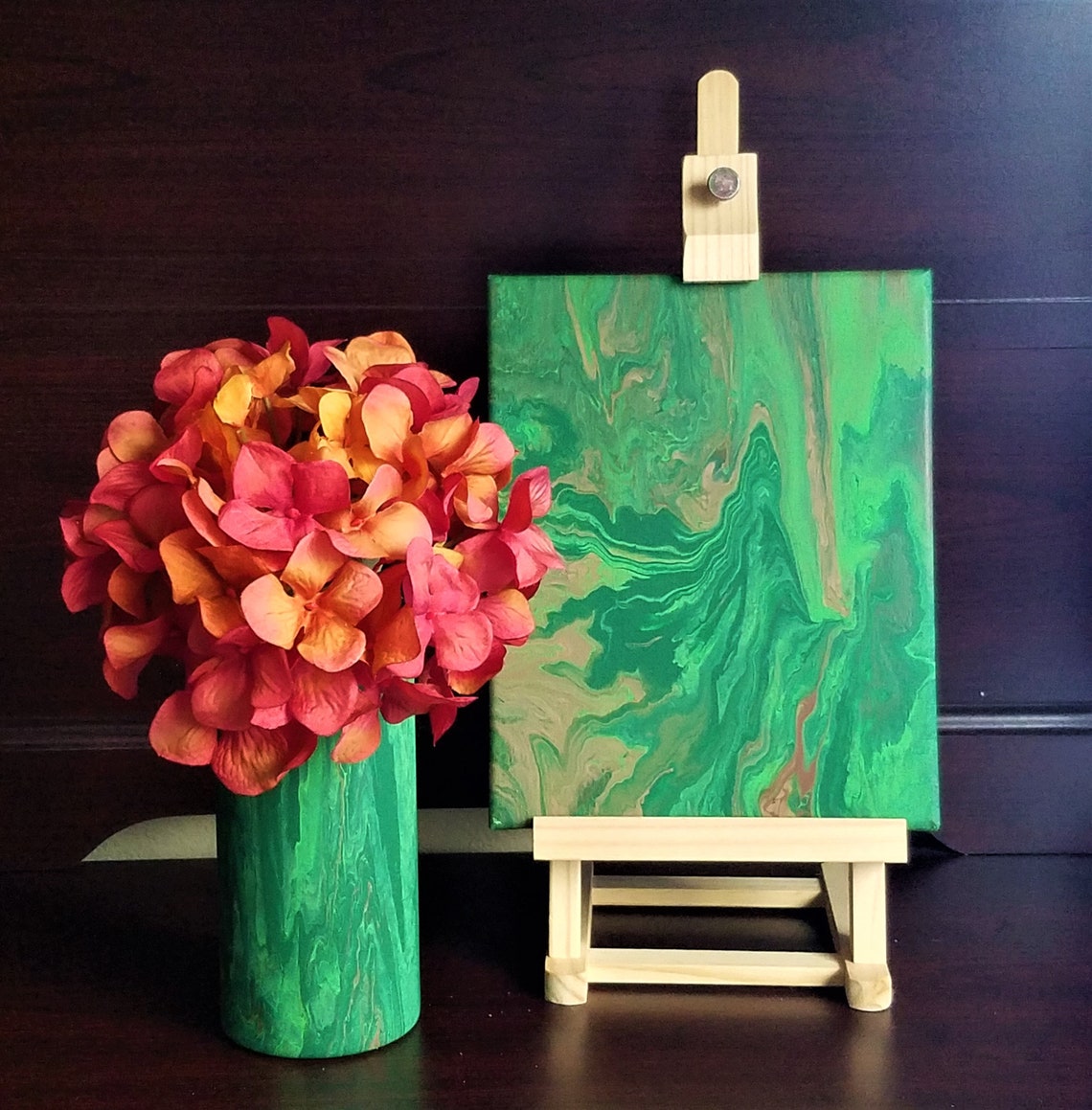 Hand Painted Vases Acrylic Pour Paint Glass Vase Decorative Etsy Italia