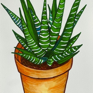 Succulent Plant Wall Art Print - Botanical Illustration Art Print of Original Art- Plant Gifts (8.5”x11” frame option)