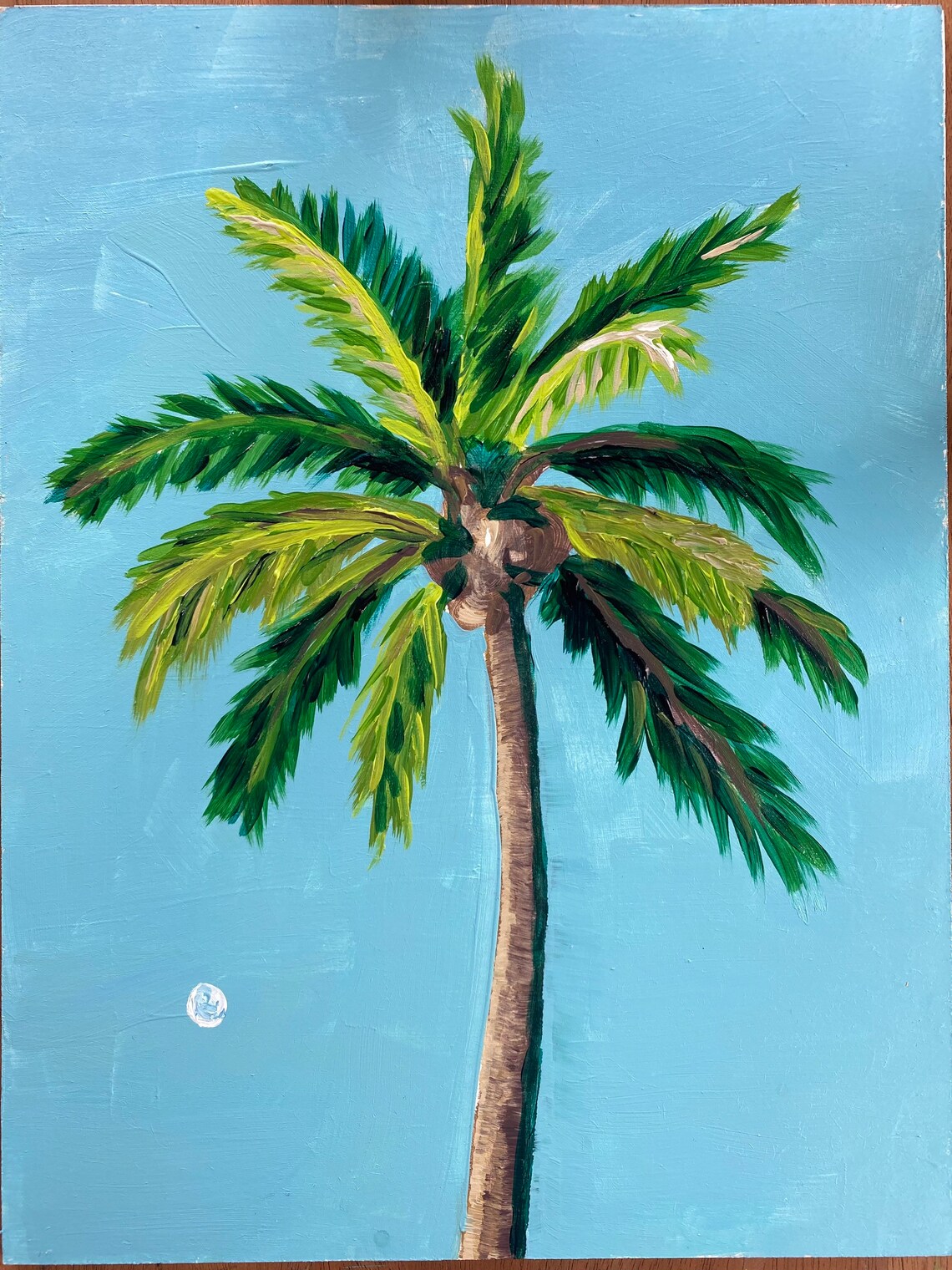 Palm Tree Original Painting Palm Tree Wall Art Decor Coastal Wall