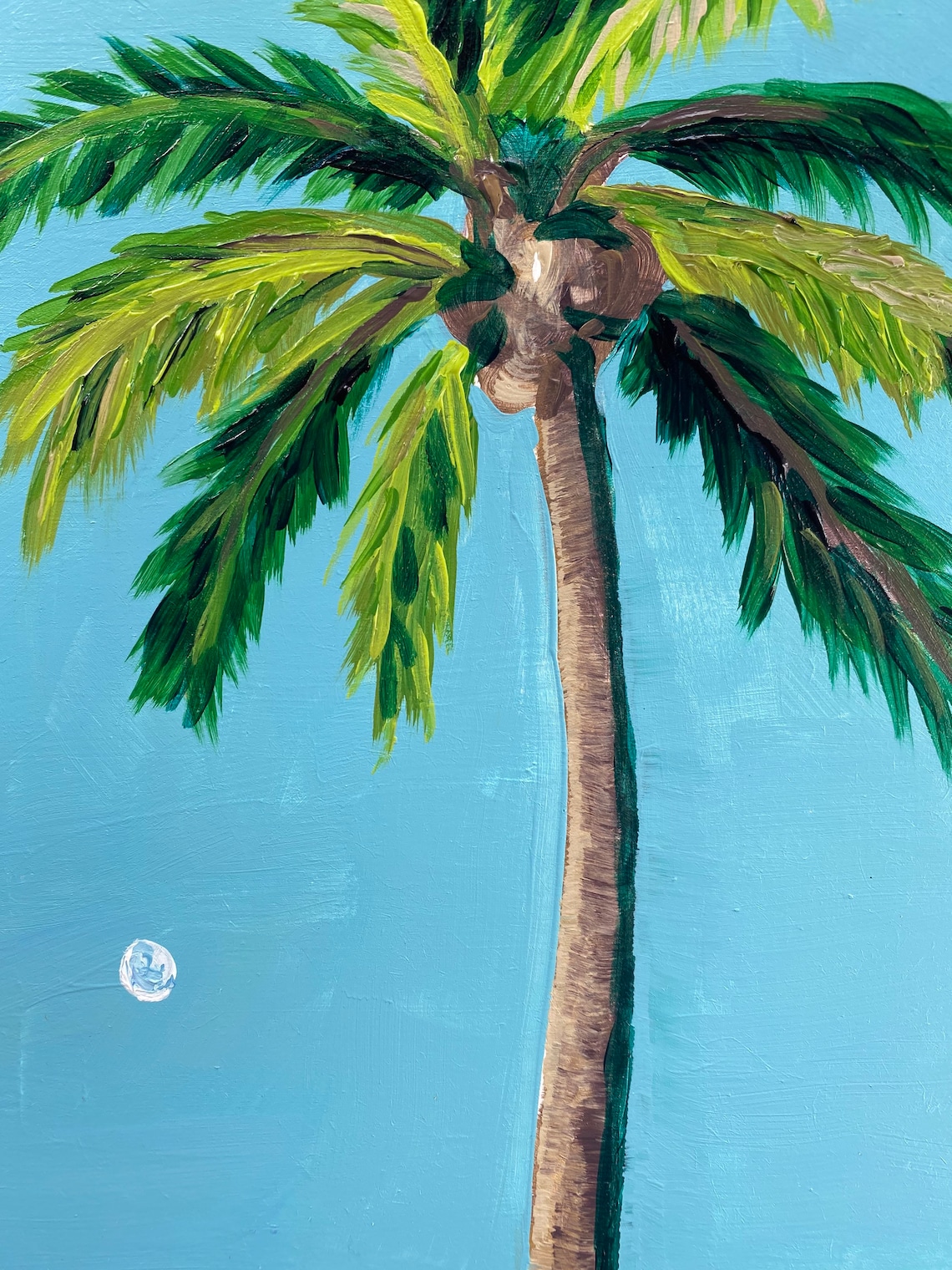 Palm Tree Original Painting Palm Tree Wall Art Decor Coastal Wall