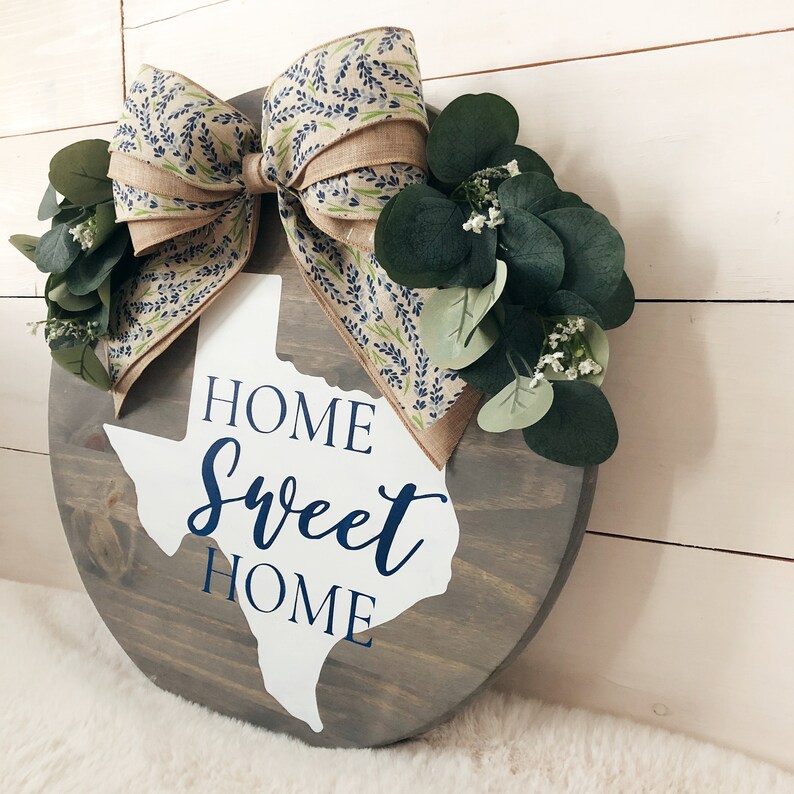 Texas Wall Decor Front Door Wreath Wood Door Hanger Home Etsy