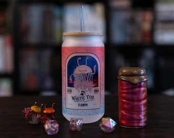 Lata de vidrio esmerilado Flumph – Taza de café helado de Dungeons and Dragons