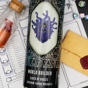DnD DM / Dungeon Master 20oz Skinny Tumbler (w/ lid + straw) - Customization Options Available - Dungeons and Dragons Tumbler
