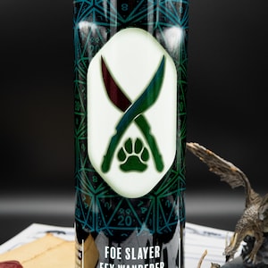 DnD Ranger 20oz Skinny Tumbler (w/ lid + straw) - Customization Options Available - Dungeons and Dragons Tumbler