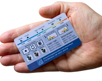 DSLR/mirrorless Photography "Cheat Sheet" Credit Card Size Photo Reference Card Fits in your Wallet/Camera Bag