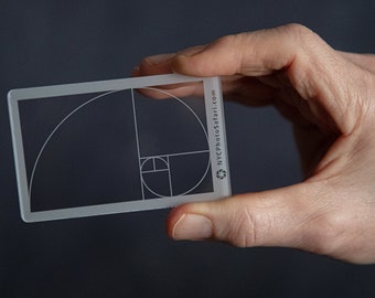 Golden Ratio/Fibonacci Composition View Finder Photography/Painting Credit Card Size Fits in your Wallet & Camera Bag