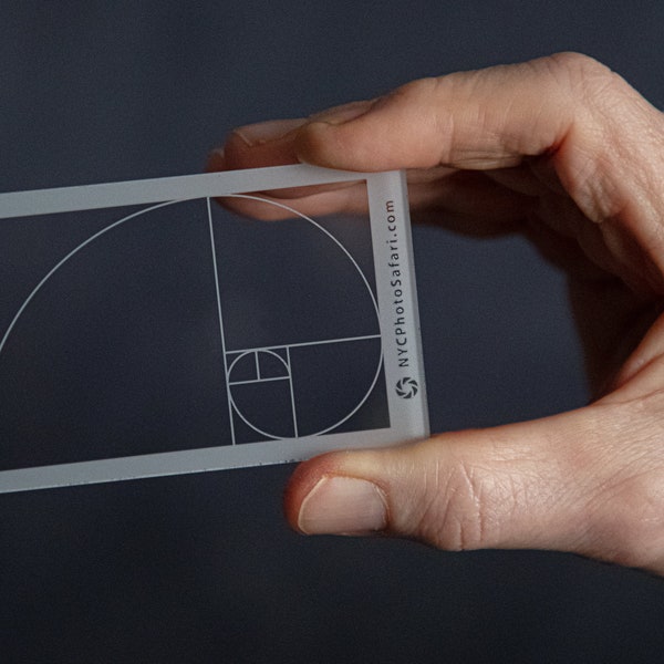 Golden Ratio/Fibonacci Composition View Finder Photography/Painting Credit Card Size Fits in your Wallet & Camera Bag