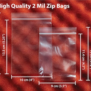 2 MIL 透明プラスチック ジッパー バッグ、再閉鎖可能なトップ ロック、小型バッグ (収集品、ビーズ、石、レゴ、ビーズ、ジュエリー、コインなどに最適)