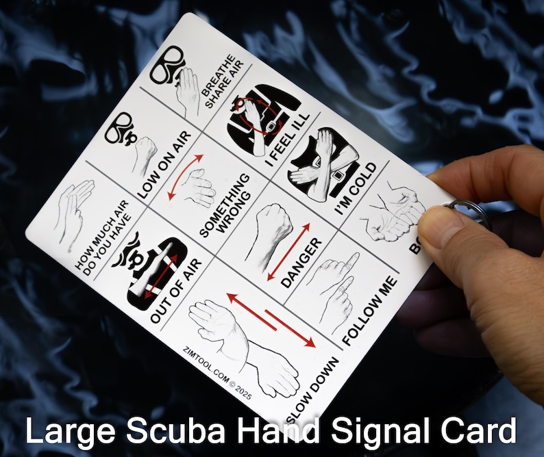 Submersible Scuba Diving Hand Signal Cheat Sheet Luggage Tag W ...