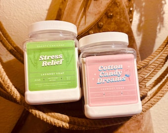 Scented Laundry Soap | 16 oz & 32 oz | Long Lasting Scent Detergent Powder | HE Safe | Strong Fragrance Laundry Booster | Multiple Scents