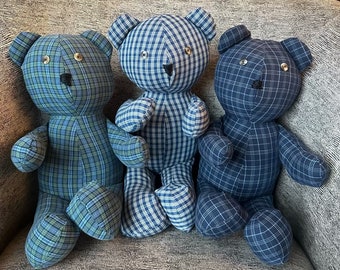 Custom Memory Teddy Bear: Keepsake Bear Made From Loved One's Clothing