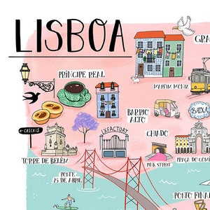 Illustrierte Lissabon Karte