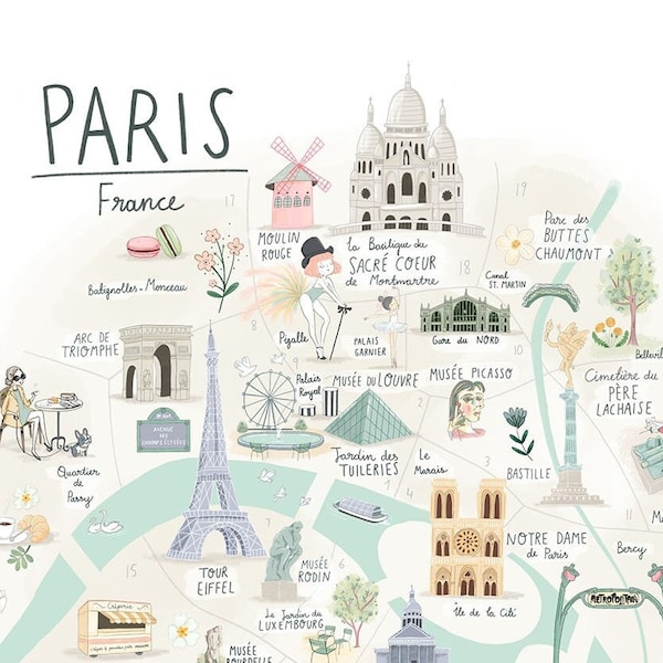 Paris Illustrated Map