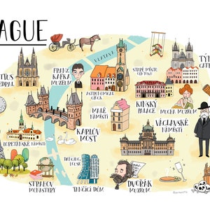 Mappa illustrata di Praga