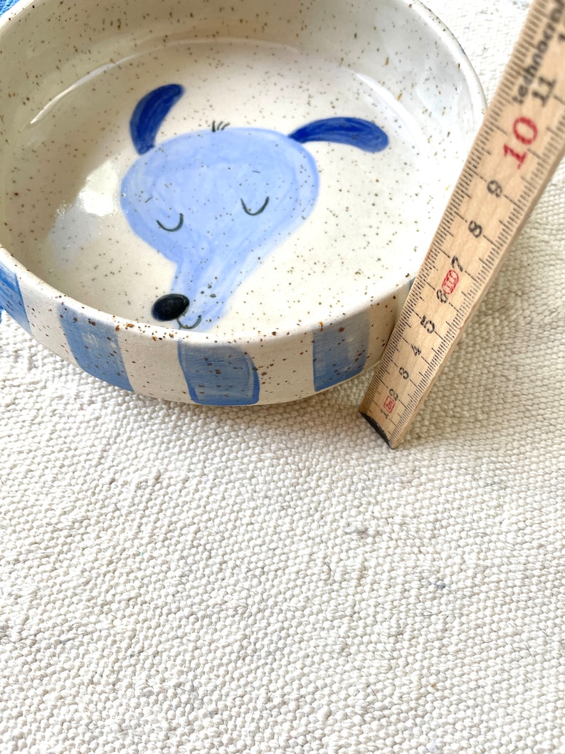 Handmade Ceramic Dog Bowl: Illustrated Stoneware Pet Bowl - Etsy