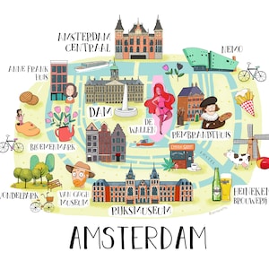Illustrierter Stadtplan von Amsterdam