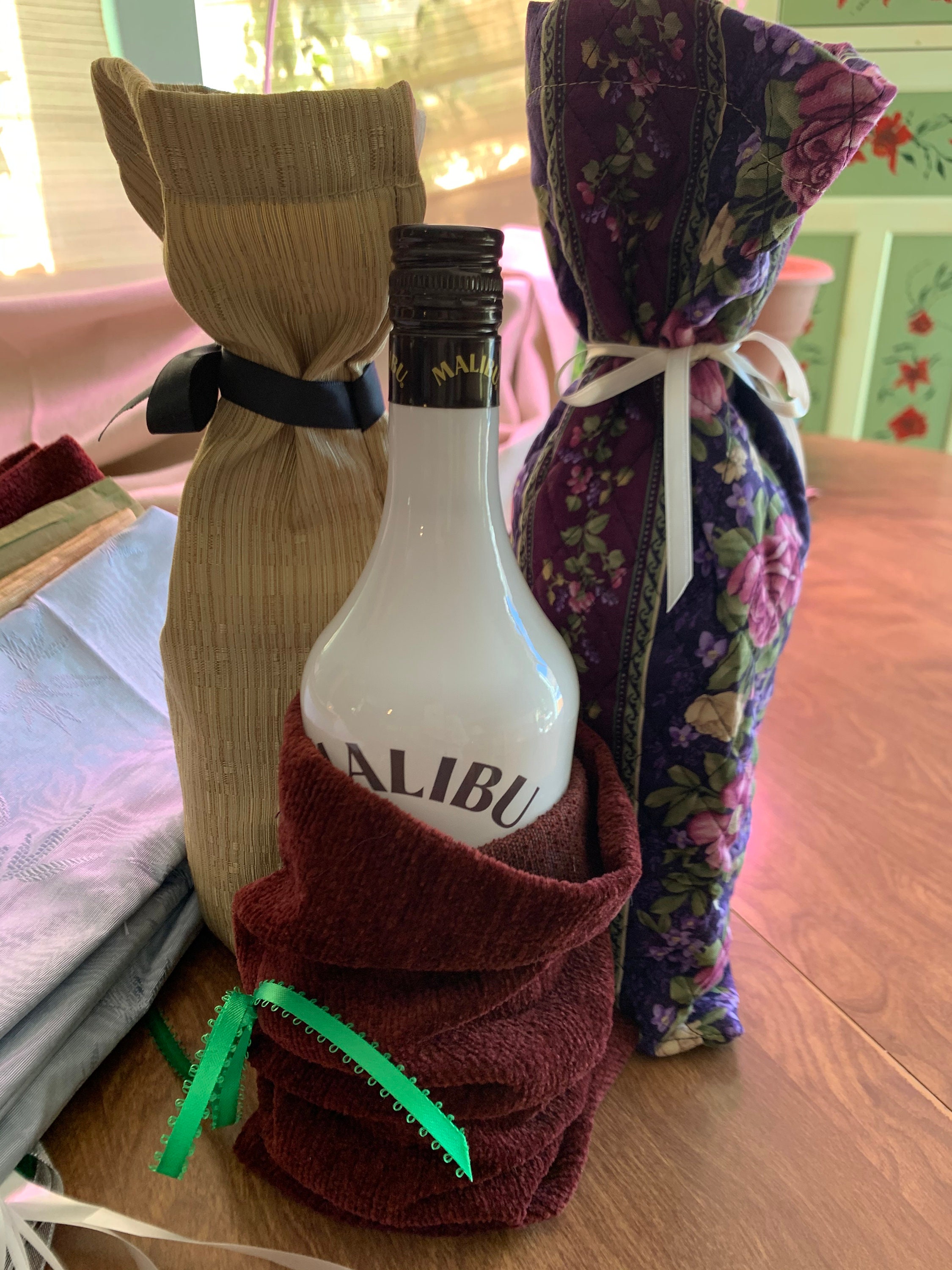 3pk Wine/Alcohol ReGift Bags Upholstery Fabric Bags Strong Etsy