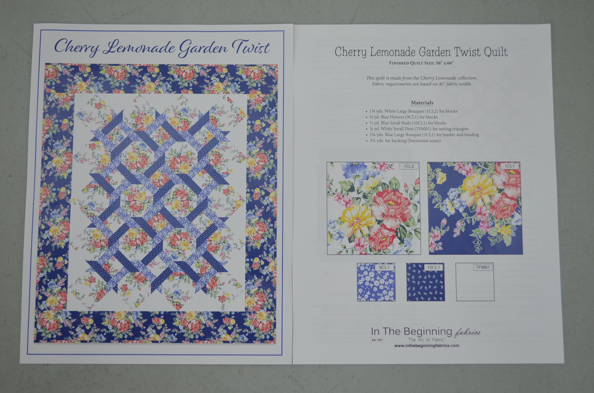Garden Twist Quilt Kit. Cherry Lemonade 100 Cotton Fabric Etsy