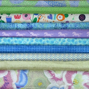 Fat Quarter Bundle 100% cotton 10 Assorted Fat Quarters 18&quot; x 21&quot; Surprise Package Mixed Colours Motifs