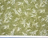 Bristol by Fabri-Quilt 100 Cotton. Floral Spray Flowers Leaves on Green Background. SKU 30532-112