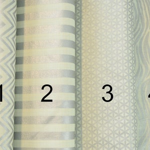Heavy Metal Fabric Collection 100% cotton Glitzy Silver Zigzag Stripes Triangles Tiger Stripes Cream