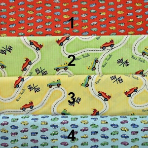 Autos 100% Baumwolle Go=Carts Checkered Flagges Track Trucks Vans Blau Gelb Rot Grün Lila Grau