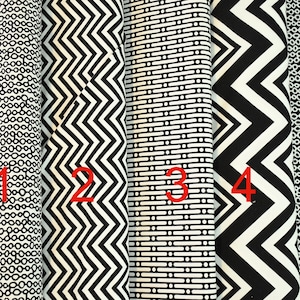 Black and White 100% cotton White and Black Large Small Geometric Zig Zags Beads Dots and Dashes