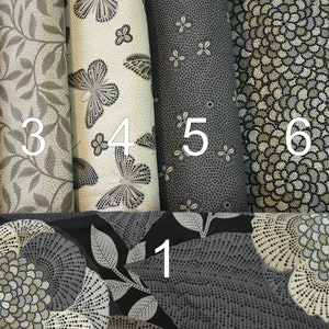 Dolce Vita 100% cotton Taupe Gray Charcoal Pewter Cream Florals Leaves Butterflies Small Medium Large Prints