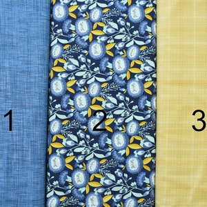 3 Yard Quilt Kit Includes 100% Cotton Fabric and Pretty Darn Quick Book From Fabric Café Blue Carnations Teal Gold Leaves