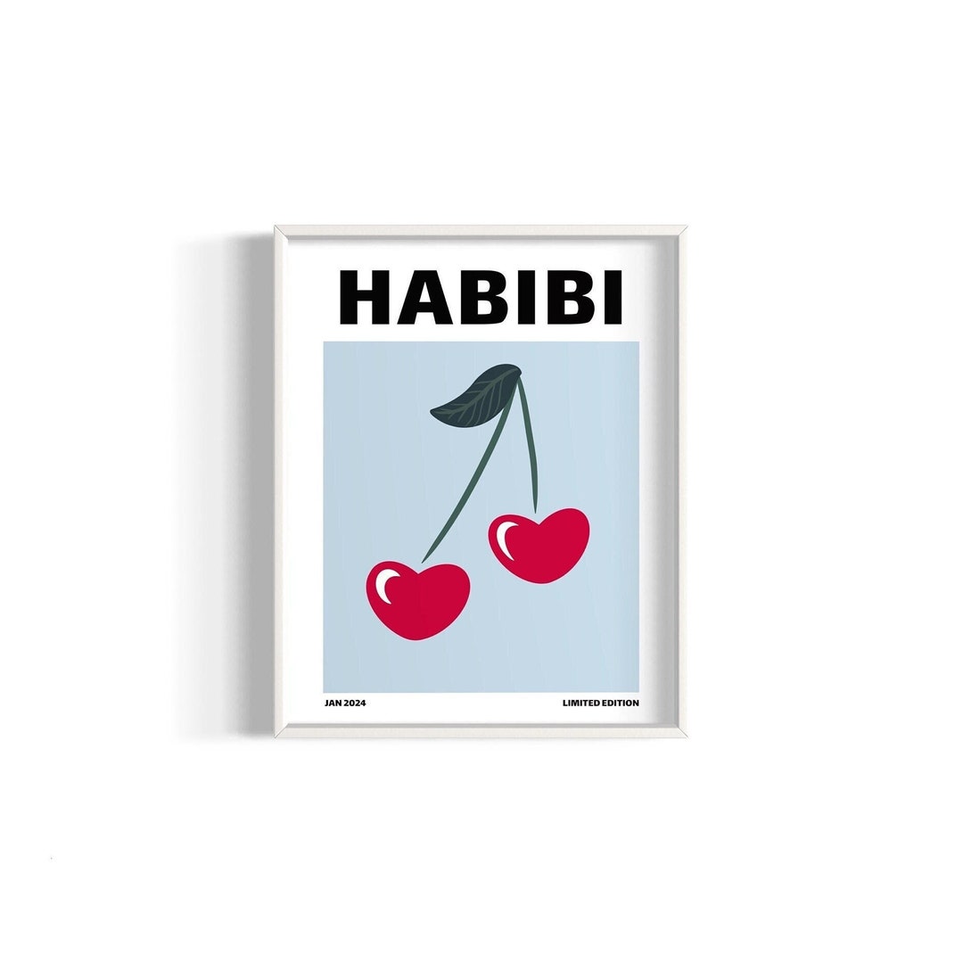 Habibi Arabic Wall Art Print Romantic Script On Paper Or Canvas Etsy