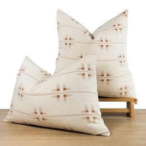 Cream & Sienna Pillow Cover | Rust Throw Pillow || Pillow Inserts Available