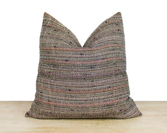 Multi-Color Grey Tweed Pillow | Spanish Tweed Fabric in Elegant Hues | Timeless Design for Modern and Vintage Decor | For Year-Round Accent