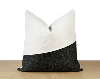 Modern Decor Black & White Throw Pillow | Black and White Modern Minimalist Decor Pillow Cover ||| Lumbar Sizes and Pillow Inserts Available