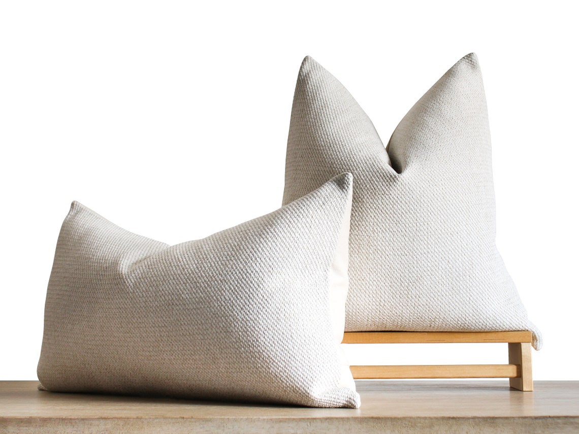 Minimalist Cream Decor Textured Cream Pillow Cover White Etsy
