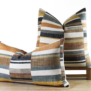 Mulit-color Pillow Cover | Funky Retro Stripe Throw Pillow | Colorful Decor ||| Square & Lumbar Pillows +  Pillow Insert Available