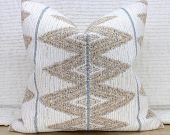Sand Pillow Covers | Diamonds Ornate | Jacquard Weave Fabric | Art Deco Era Inspiration | Lumbar Sizes + Feather Inserts Available